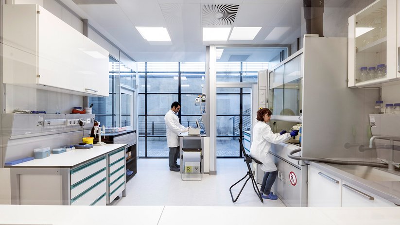 Two lab technicians in the lab