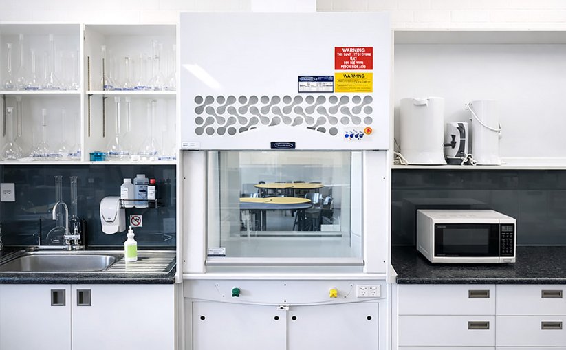 Academy Series Ducted Fume Cupboard in laboratory