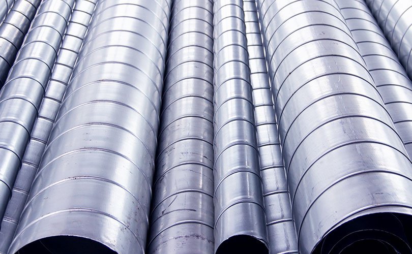 Pipes for laboratory ventilation with different diameters