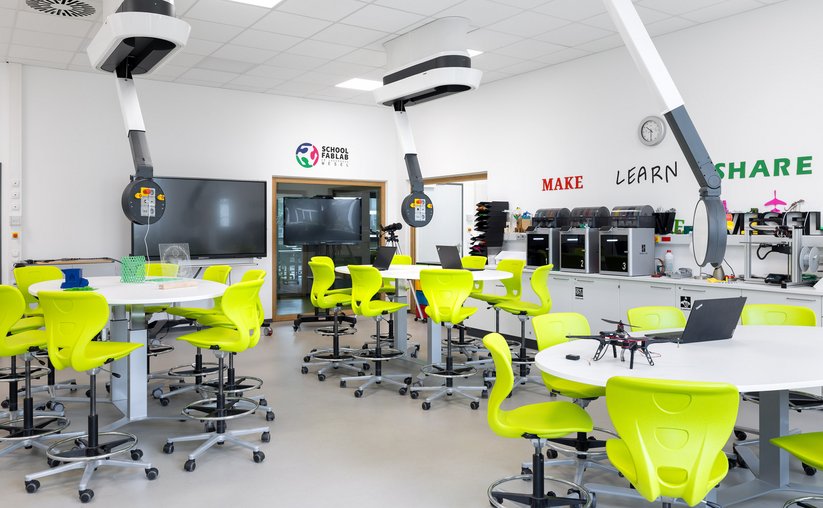 Laboratory room with tables