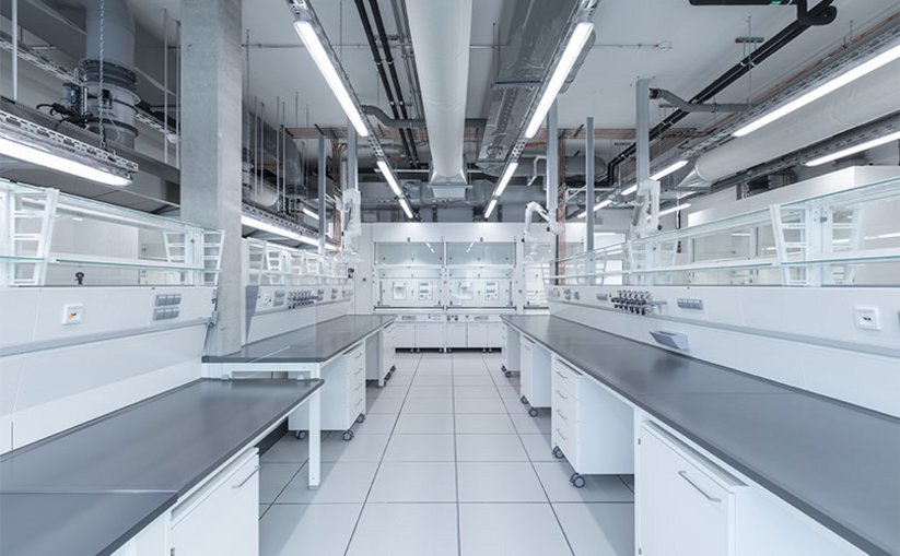 Rows of Laboratory Workbenches