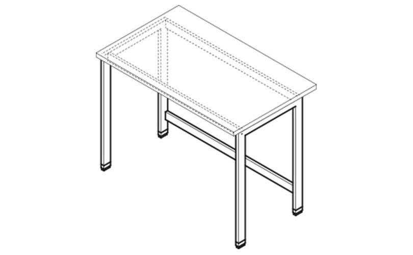 H-frame of a lab workbench