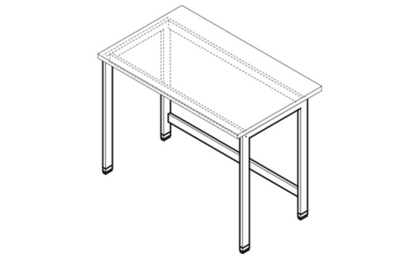 H-frame of a lab workbench