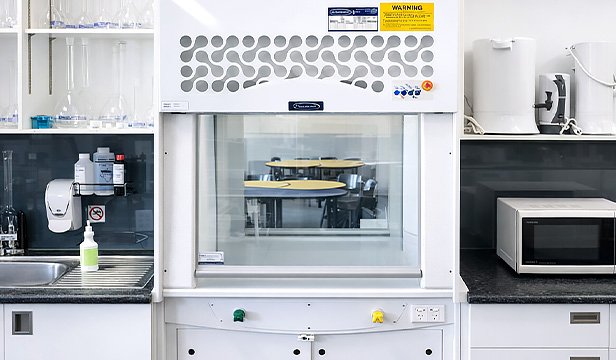 Academy Series Ducted Fume Cupboard in laboratory
