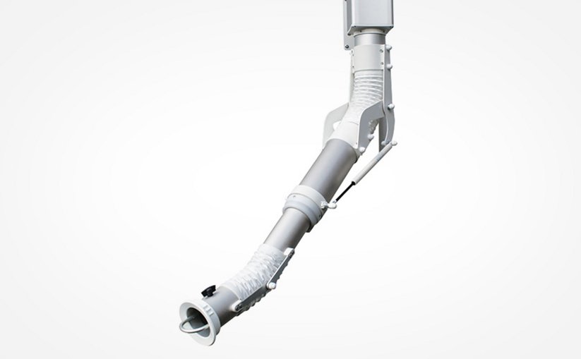 Articulated extraction arm with flexible joints and nozzle