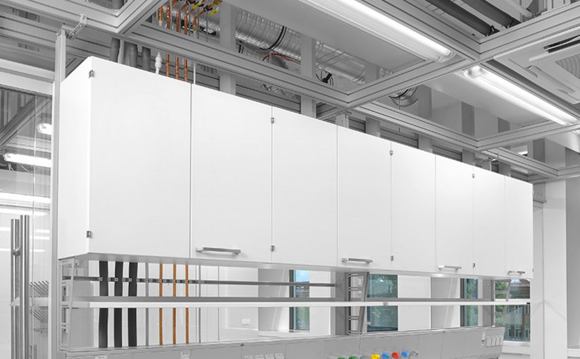 Wall-mounted lab cabinets
