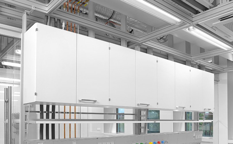 Wall-mounted lab cabinets