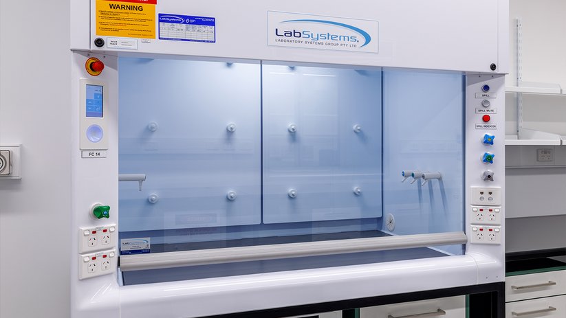 Close-up of a fume hood at ACMD.