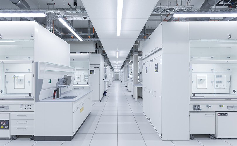 Laboratory and chemical cabinets from Waldner in use in the laboratory