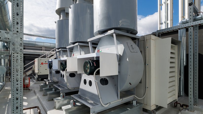 Mechanical services area at ACMD with ventilation and technical equipment.