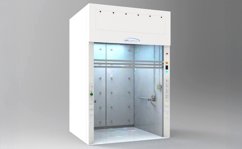 A single walk-in laboratory fume cupboard