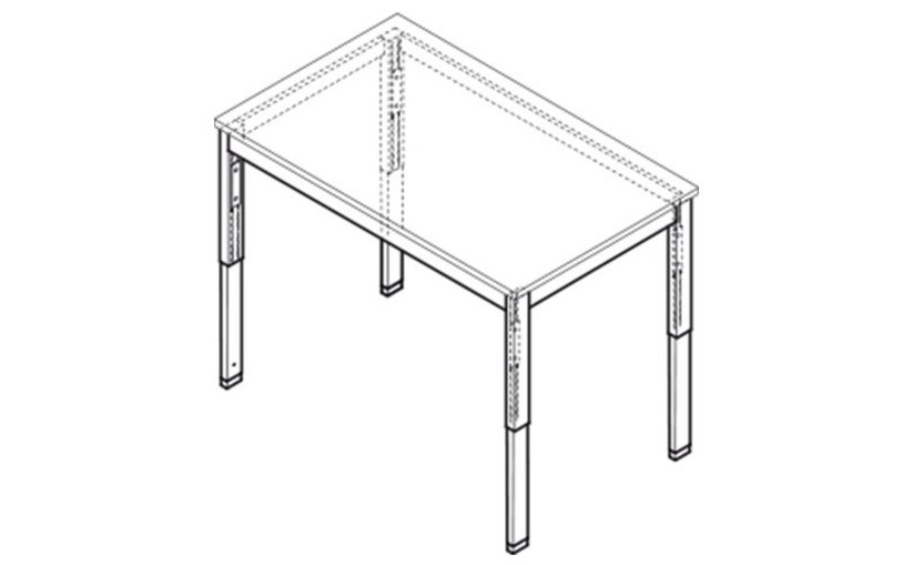 Height-adjustable table as an ergonomic laboratory bench