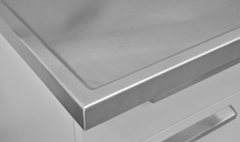 lab bench worktop made of stainless steel