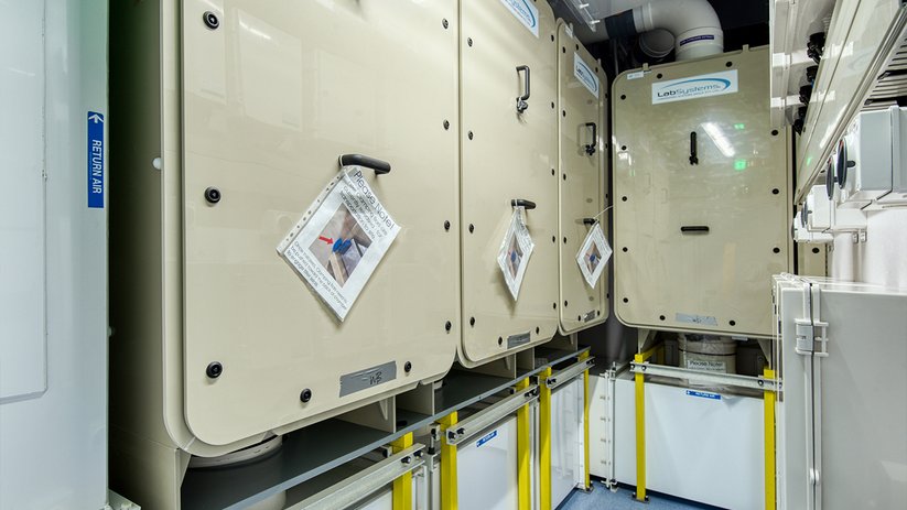 Technical plant area at the University of Otago with enclosed service units.