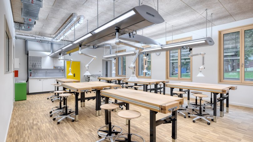 Workshop with fume cupboards