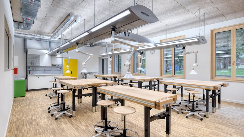 Workshop with fume cupboards