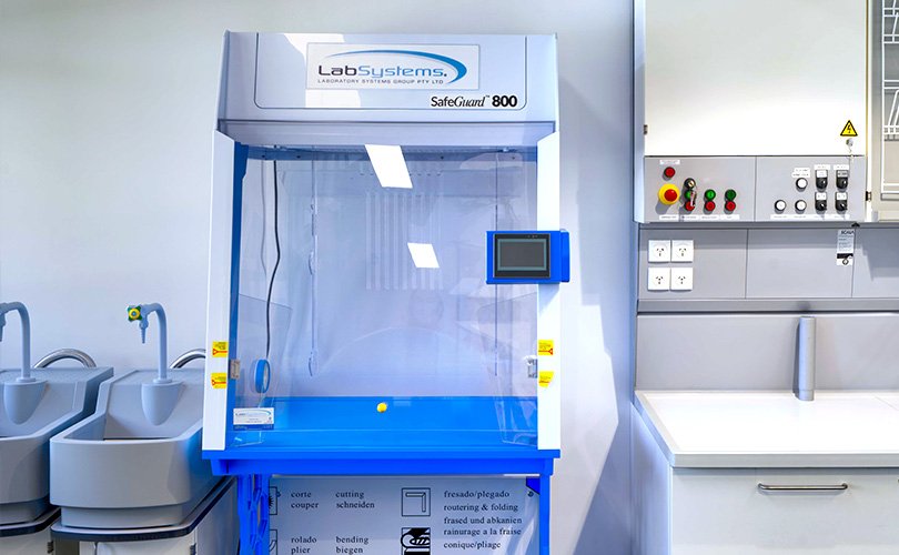 SafeGuard ductless fume cupboard standing in laboratory