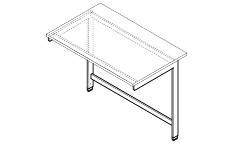 Laboratory bench with cantilever frame