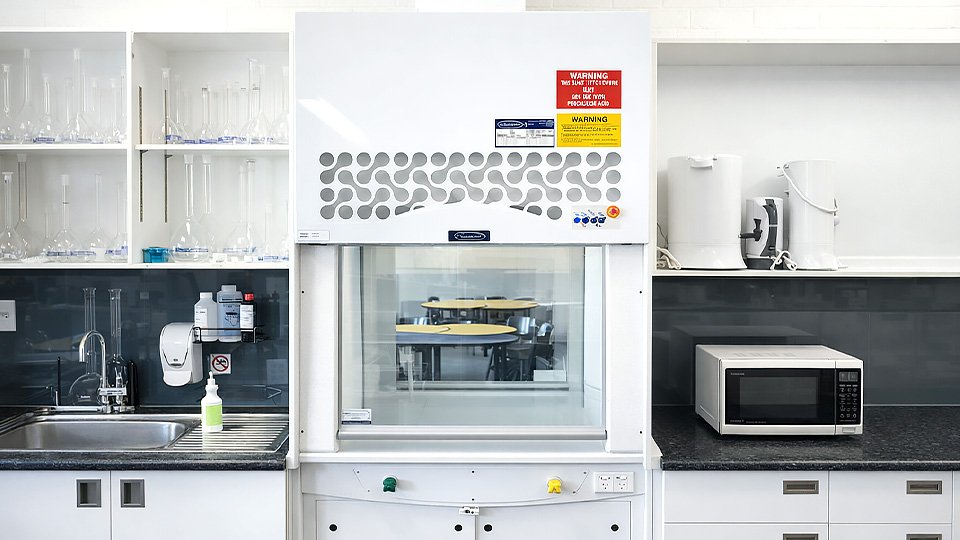 Academy Series Ducted Fume Cupboard in laboratory