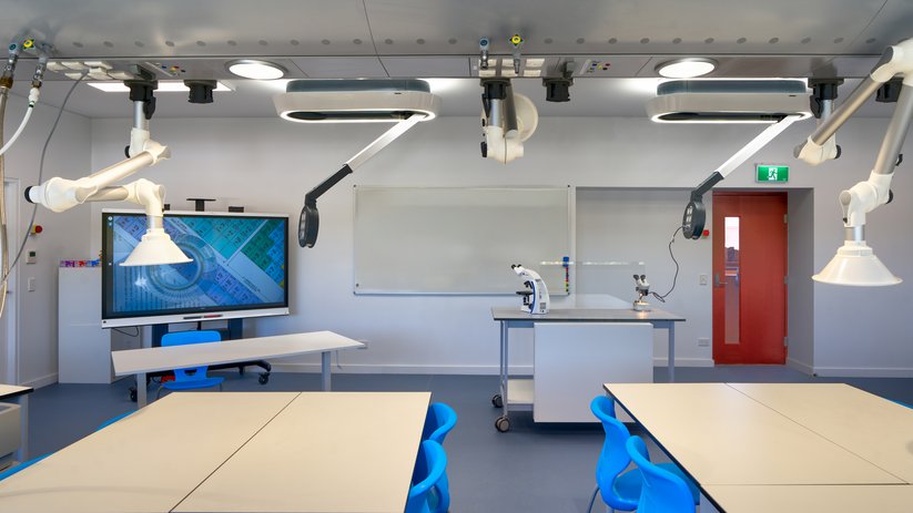 STEM classroom with digital media